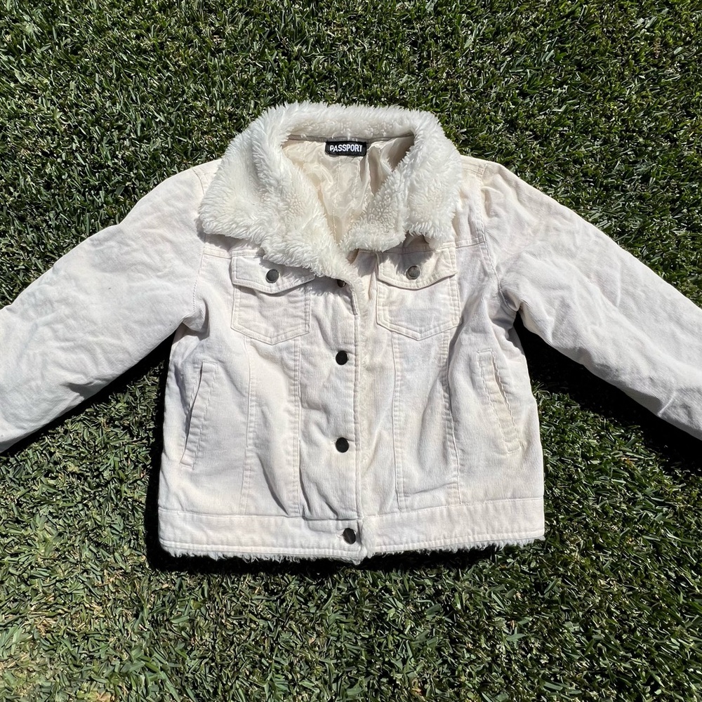 90s Passport Corduroy Jacket with Faux Fur Trim